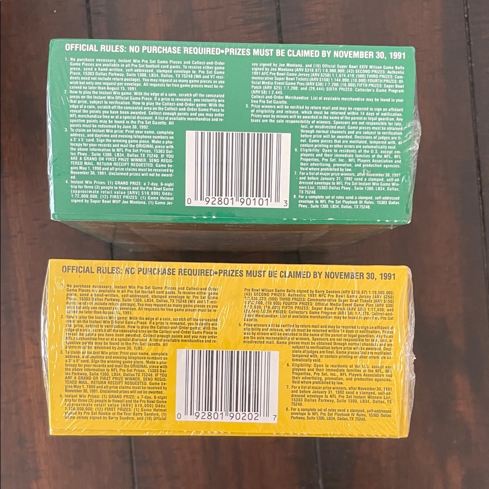 2-pack. 1990 NFL Pro Set Official Card Boxes - Picture 3 of 5